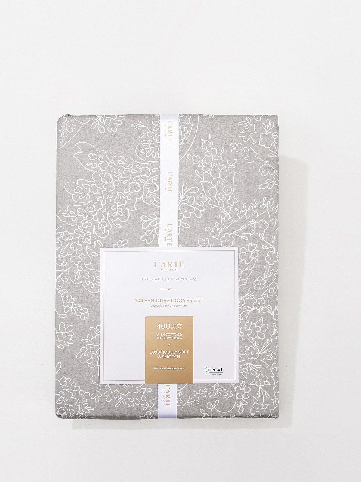 Satin bedding set made of 400 thread count cotton and tencel fiber, 160x200 cm-1