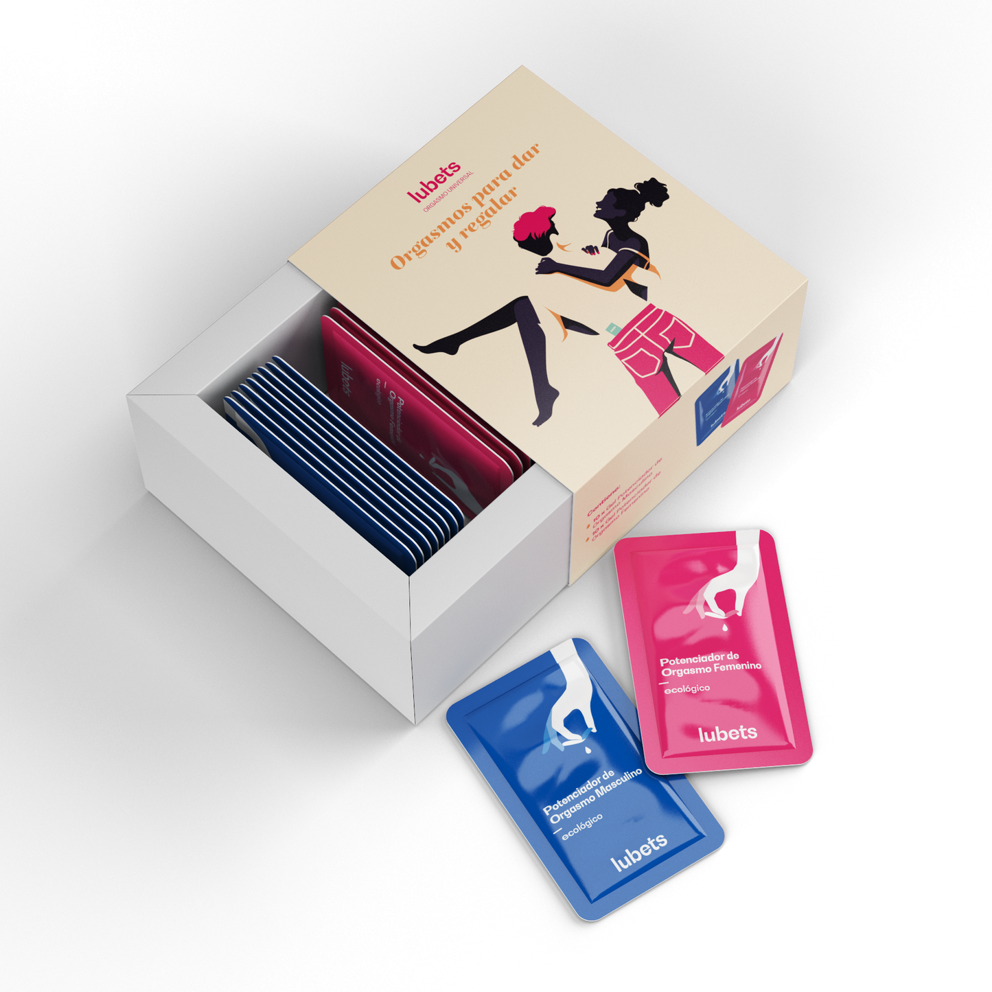 LUBETS Pack Regalo para parejas: geles íntimos ecológicos para dar y regalar-0
