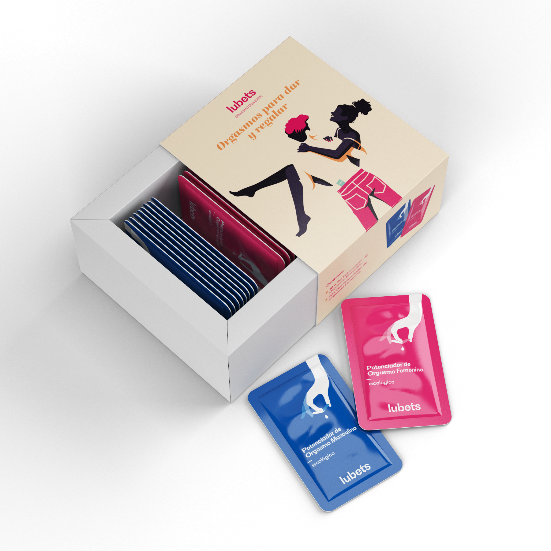 LUBETS Pack Regalo para parejas: geles íntimos ecológicos para dar y regalar-0